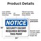 Signmission Security Escort Required Beyond This Point OSHA Notice Sign, Plastic, 24in W x 18in L, 2PK OS-2PACK-NS-P-1824-L-18272 - alternate 3